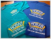 Печать Логотипа и надписи на футболки, шелкография в два цвета